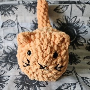 Crochet Bright Orange Crochet Cat Amigurumi Plushie